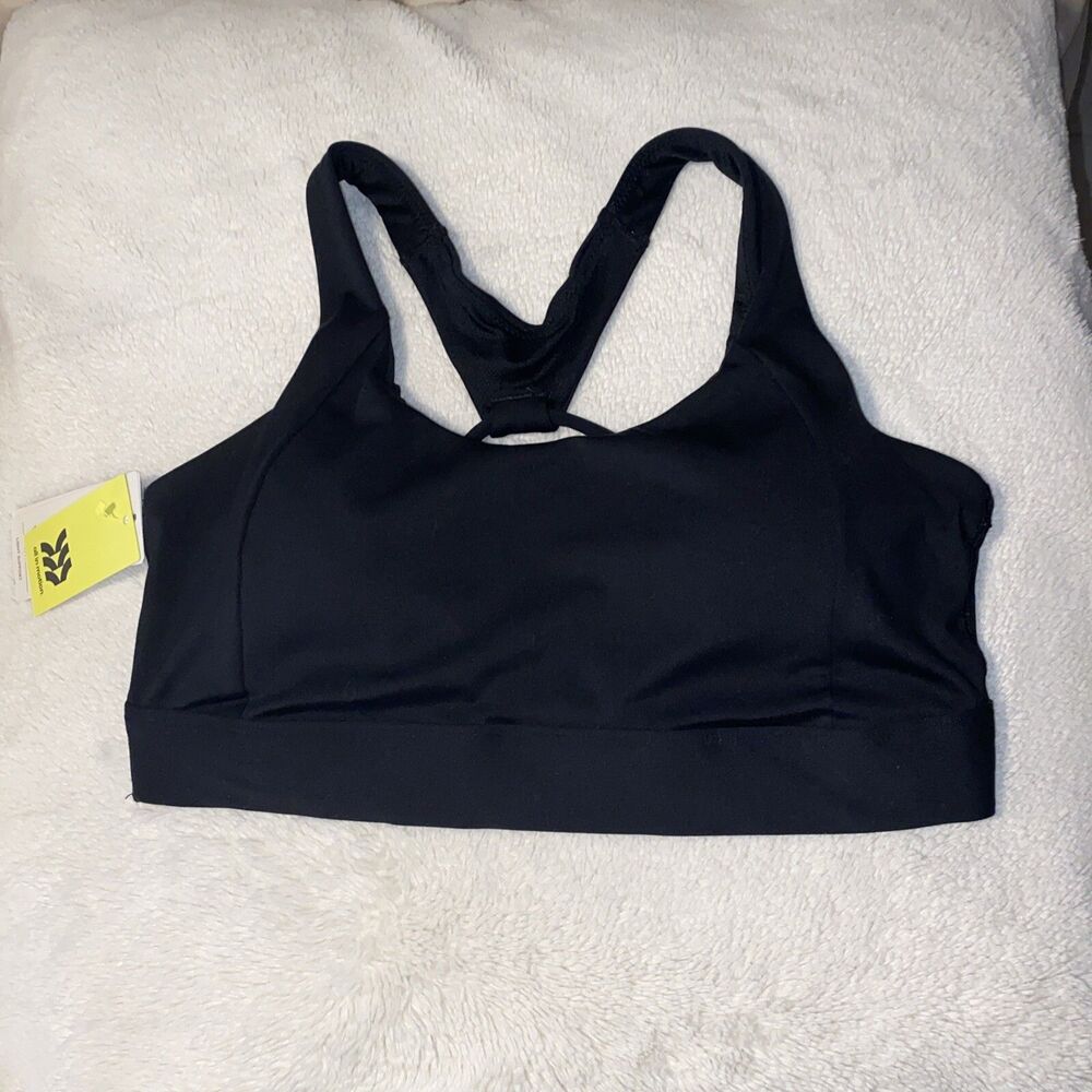 NWT Women’s All In Motion Light Support Sports Bra Yoga Running Black Sz L